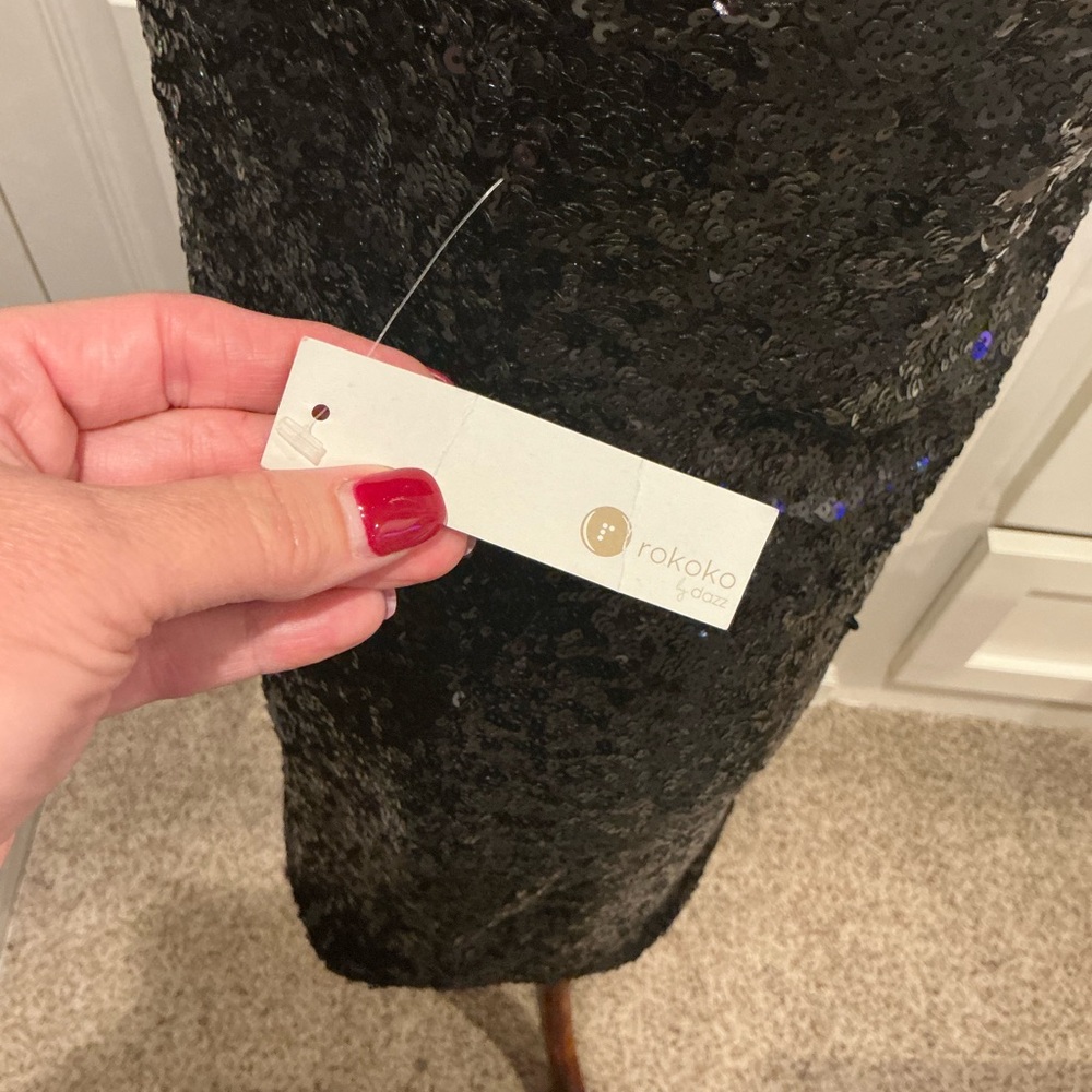 Elegant Black Sequin Midi Dress, Brand New with Tags! - Picture 6 of 9